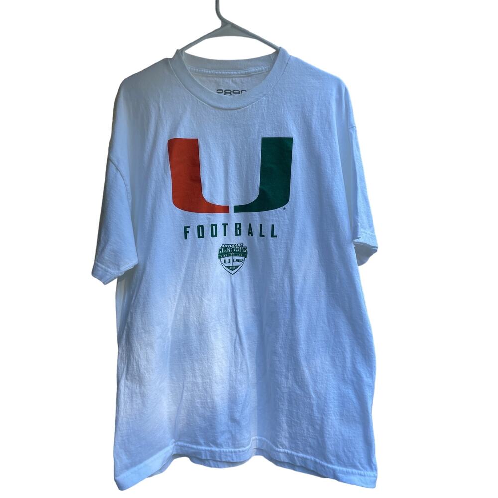 NWOT 289c NCAA Advocare Classic 2018 LSU Miami XL T-Shirt Joe Burrow